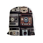 Retro Cameras Old Vintage Antique Technology Wallpaper Retrospective Drawstring Pouch (XL)