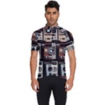 Retro Cameras Old Vintage Antique Technology Wallpaper Retrospective Men s Short Sleeve Cycling Jersey