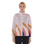Abstract Geometric Bauhaus Polka Dots Retro Memphis Rainbow Women s Bomber Jacket