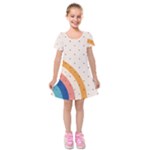 Abstract Geometric Bauhaus Polka Dots Retro Memphis Rainbow Kids  Short Sleeve Velvet Dress