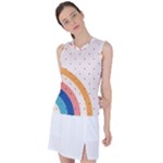 Abstract Geometric Bauhaus Polka Dots Retro Memphis Rainbow Women s Sleeveless Sports Top