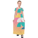 Abstract Geometric Bauhaus Polka Dots Retro Memphis Art Kids  Short Sleeve Maxi Dress