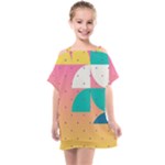 Abstract Geometric Bauhaus Polka Dots Retro Memphis Art Kids  One Piece Chiffon Dress