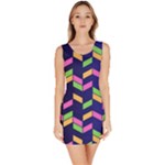 Background Pattern Geometric Pink Yellow Green Bodycon Dress