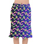 Background Pattern Geometric Pink Yellow Green Short Mermaid Skirt