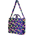 Background Pattern Geometric Pink Yellow Green Square Shoulder Tote Bag