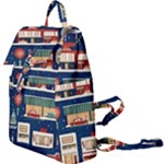 Cars Snow City Landscape Vintage Old Time Retro Pattern Buckle Everyday Backpack