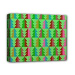 Trees Pattern Retro Pink Red Yellow Holidays Advent Christmas Deluxe Canvas 14  x 11  (Stretched)