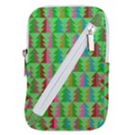 Trees Pattern Retro Pink Red Yellow Holidays Advent Christmas Belt Pouch Bag (Small)