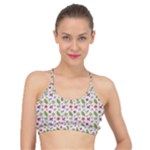 Pattern Flowers Leaves Green Purple Pink Basic Training Sports Bra