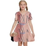Abstract Boho Bohemian Style Retro Vintage Kids  Short Sleeve Tiered Mini Dress