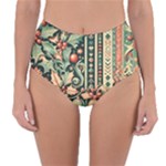 Winter Snow Holidays Reversible High-Waist Bikini Bottoms