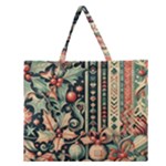 Winter Snow Holidays Zipper Large Tote Bag