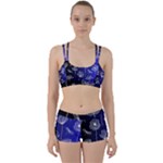 Pattern Floral Leaves Botanical White Flowers Perfect Fit Gym Set