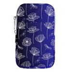 Pattern Floral Leaves Botanical White Flowers Waist Pouch (Small)