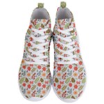 Background Pattern Flowers Design Leaves Autumn Daisy Fall Men s Lightweight High Top Sneakers