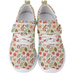 Background Pattern Flowers Design Leaves Autumn Daisy Fall Men s Velcro Strap Shoes