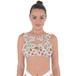 Background Pattern Flowers Design Leaves Autumn Daisy Fall Bandaged Up Bikini Top