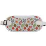 Background Pattern Flowers Design Leaves Autumn Daisy Fall Rounded Waist Pouch