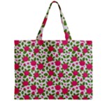 Flowers Leaves Roses Pattern Floral Nature Background Zipper Mini Tote Bag