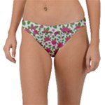 Flowers Leaves Roses Pattern Floral Nature Background Band Bikini Bottoms