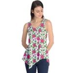 Flowers Leaves Roses Pattern Floral Nature Background Sleeveless Tunic