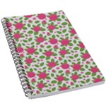 Flowers Leaves Roses Pattern Floral Nature Background 5.5  x 8.5  Notebook