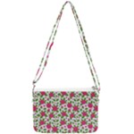 Flowers Leaves Roses Pattern Floral Nature Background Double Gusset Crossbody Bag