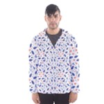 Background Pattern Floral Leaves Flowers Men s Hooded Windbreaker