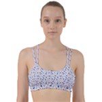 Background Pattern Floral Leaves Flowers Line Them Up Sports Bra