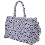 Background Pattern Floral Leaves Flowers Duffel Travel Bag