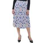 Background Pattern Floral Leaves Flowers Classic Velour Midi Skirt 