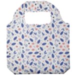 Background Pattern Floral Leaves Flowers Foldable Grocery Recycle Bag