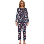 Flowers Pattern Floral Antique Floral Nature Flower Graphic Womens  Long Sleeve Lightweight Pajamas Set
