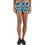 Leaves Monstera Pattern Nature Blue Purple Mauve Flora Yoga Shorts