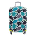 Leaves Monstera Pattern Nature Blue Purple Mauve Flora Luggage Cover (Small)