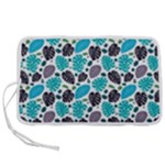 Leaves Monstera Pattern Nature Blue Purple Mauve Flora Pen Storage Case (L)