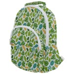 Leaves Tropical Background Pattern Green Botanical Texture Nature Foliage Rounded Multi Pocket Backpack
