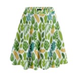 Leaves Tropical Background Pattern Green Botanical Texture Nature Foliage High Waist Skirt