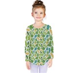 Leaves Tropical Background Pattern Green Botanical Texture Nature Foliage Kids  Long Sleeve T-Shirt