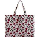 Roses Flowers Leaves Pattern Scrapbook Paper Floral Background Zipper Mini Tote Bag