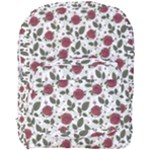Roses Flowers Leaves Pattern Scrapbook Paper Floral Background Full Print Backpack
