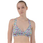 Background Pattern Leaves Pink Flowers Spring Yellow Leaves Sweetheart Sports Bra