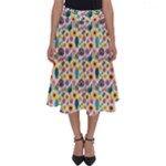 Floral Flowers Leaves Tropical Pattern Perfect Length Midi Skirt