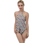 Floral Flowers Leaves Tropical Pattern Go with the Flow One Piece Swimsuit