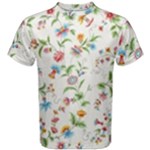 Vintage Floral Flower Pattern Art Nature Blooming Blossom Botanical Botany Men s Cotton T-Shirt