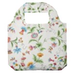 Vintage Floral Flower Pattern Art Nature Blooming Blossom Botanical Botany Premium Foldable Grocery Recycle Bag