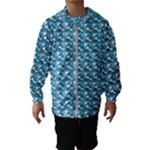 Blue Wave Sea Ocean Pattern Background Beach Nature Water Kids  Hooded Windbreaker