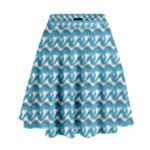 Blue Wave Sea Ocean Pattern Background Beach Nature Water High Waist Skirt