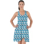 Blue Wave Sea Ocean Pattern Background Beach Nature Water Show Some Back Chiffon Dress